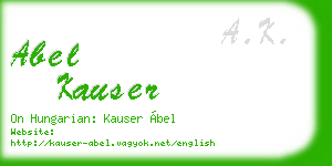 abel kauser business card