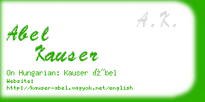 abel kauser business card